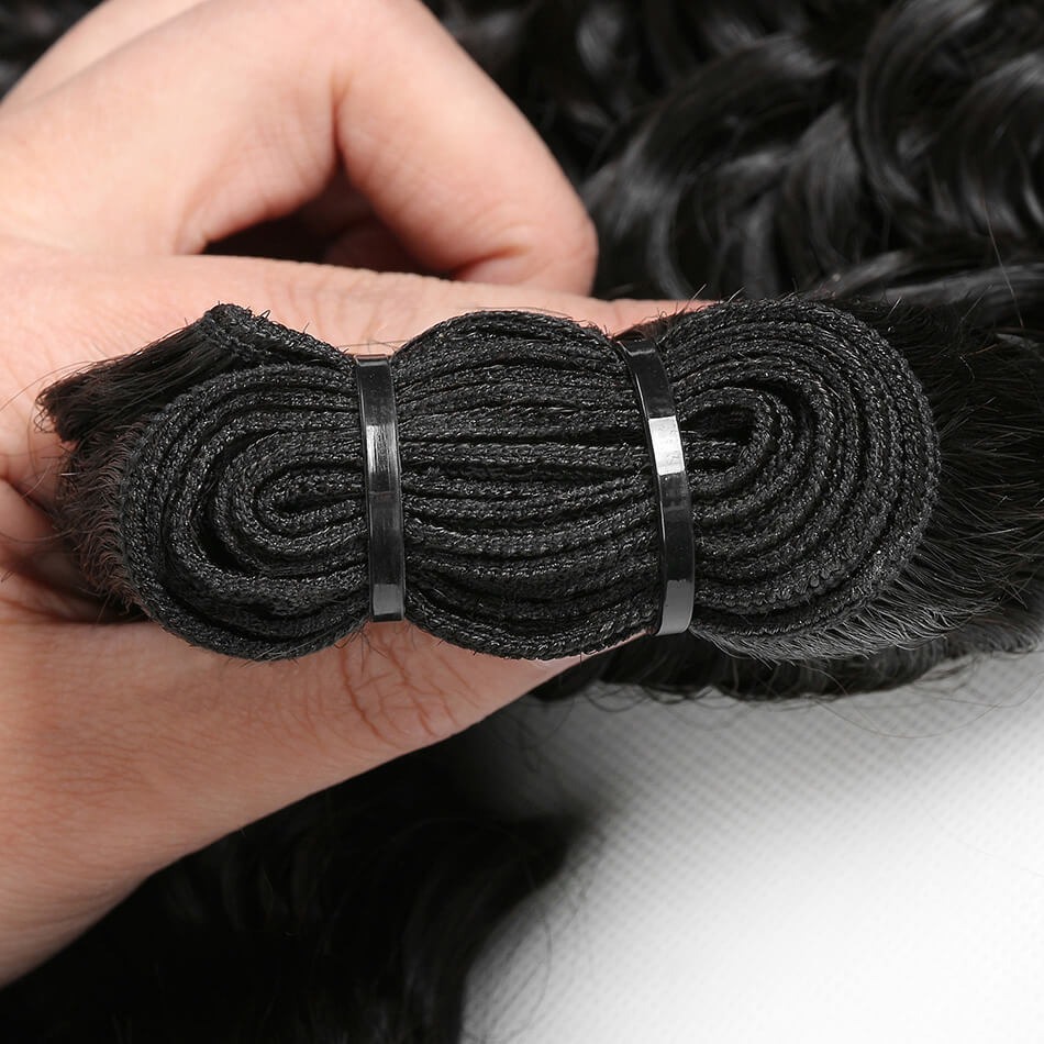 Pacote Virgem Peruca Do Cabelo Humano Cachos De 50cm Preto - Imagem 4