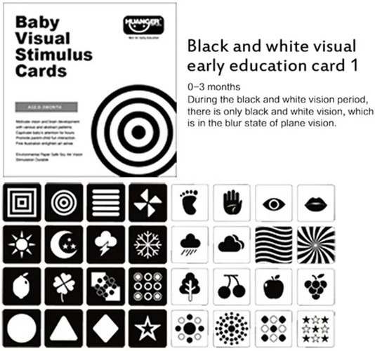 Brinquedo De Cartão De Estimulação Visual Montessori Para Ed - Imagem 4