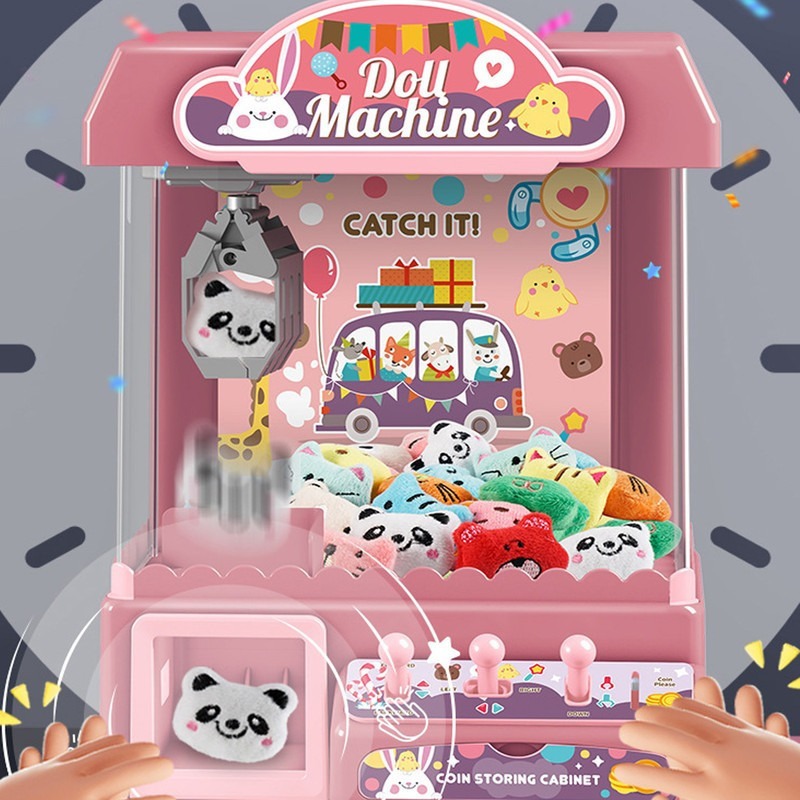 Maquina Garra Brinquedo + 10 Pelúcias Boneca De Pelúcia - Imagem 4