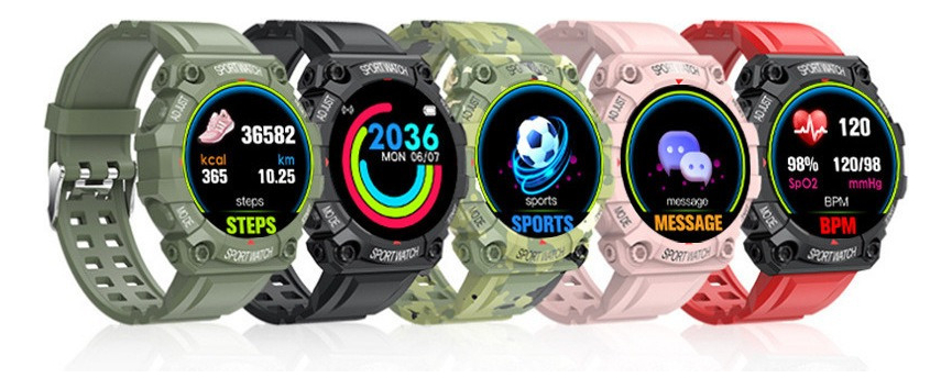 Kit 5 Smartwatches Fd68 Tela Redonda Relógios Atacado