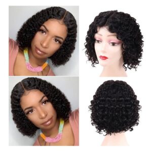 Peruca De Renda De Cabelo Humano De Qualidade 30cm Em Preto
