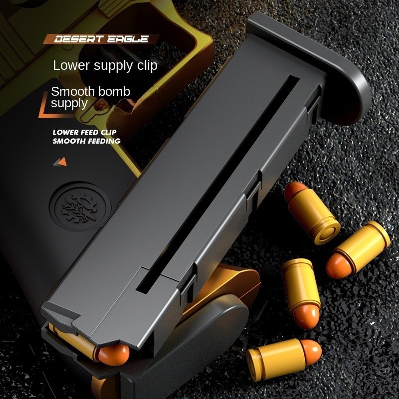 Pistola De Brinquedo Infantil Golden Desert Eagle Burst Ejec - Imagem 5