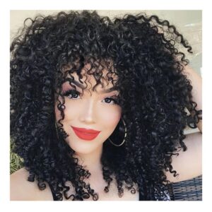 Peruca De Renda Afro Cacheado Feminina Natural De Cachos Com
