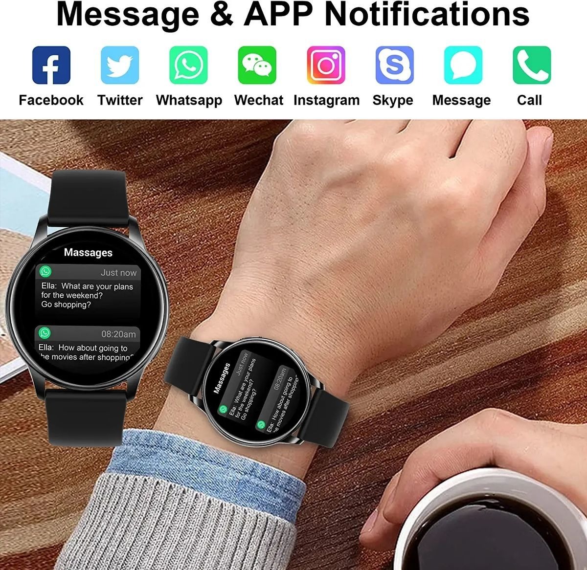 Smart Watch Atender/fazer Chamadas Para Mulheres Homens Rast - Imagem 6