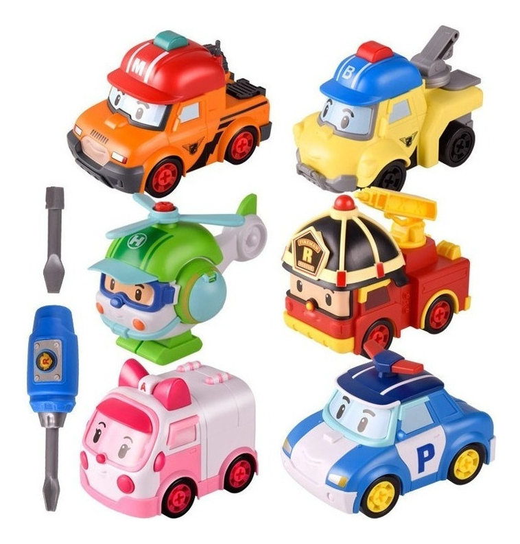 Conjunto De Carro De Brinquedo Robocars Poli Conjunto De 6 P