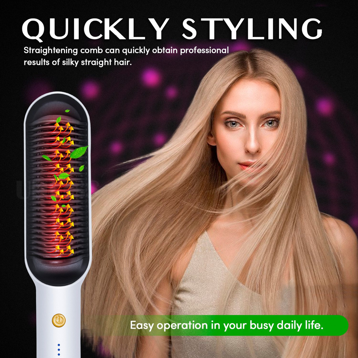 Escova De Alisamento De Cabelo Elétrica Profissional - Imagem 16