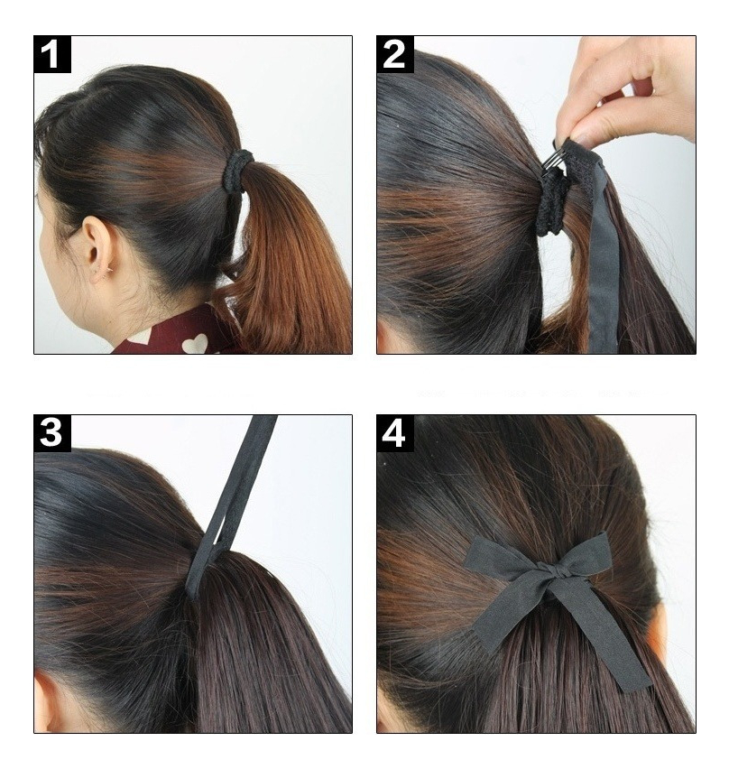 A Peruca Tinha Cabelo Liso Longo Com Um Rabo De Cavalo De 45 - Imagem 4