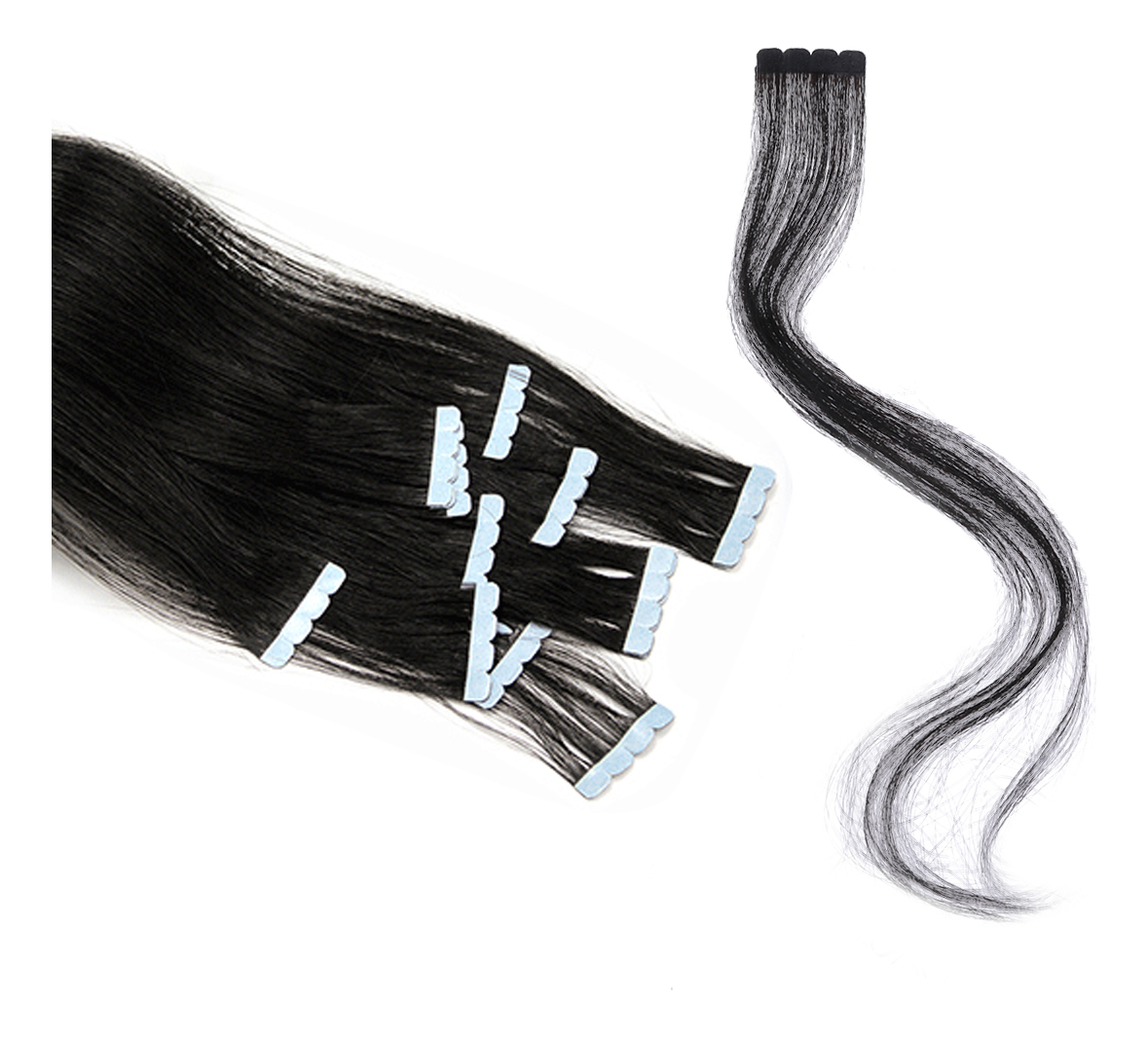 Perucas De Cabelo Com Fita Adesiva, Extensões De Cabelo Liso - Imagem 2