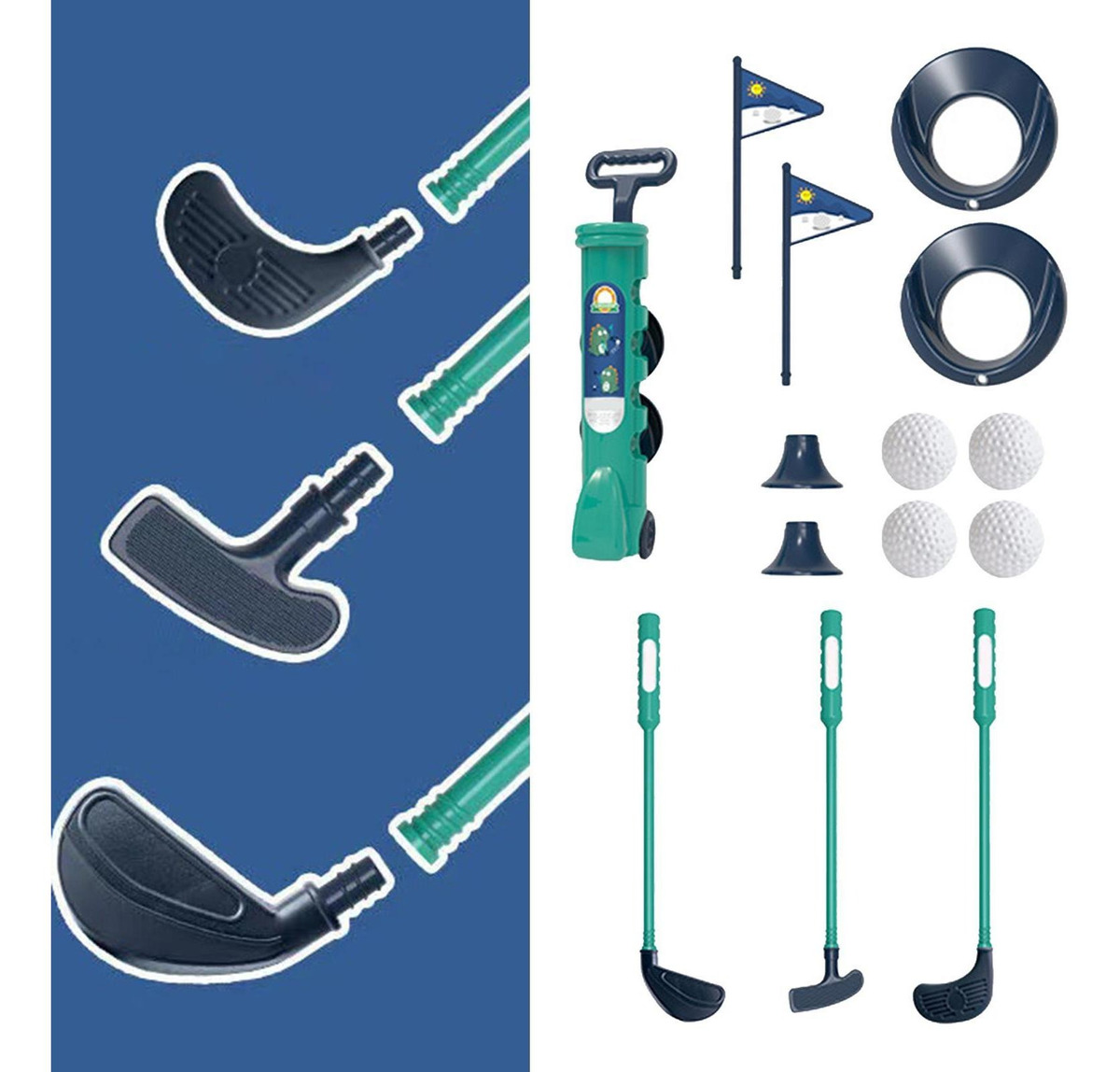 Conjunto De Jogos De Bola De Golfe Para Meninos E Verde - Imagem 11