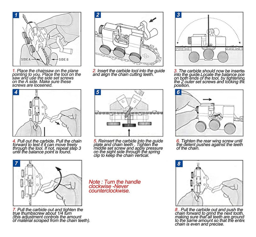 Kit De Ferramentas Manuais Para Afiador De Motosserra + 5 Ca - Imagem 9