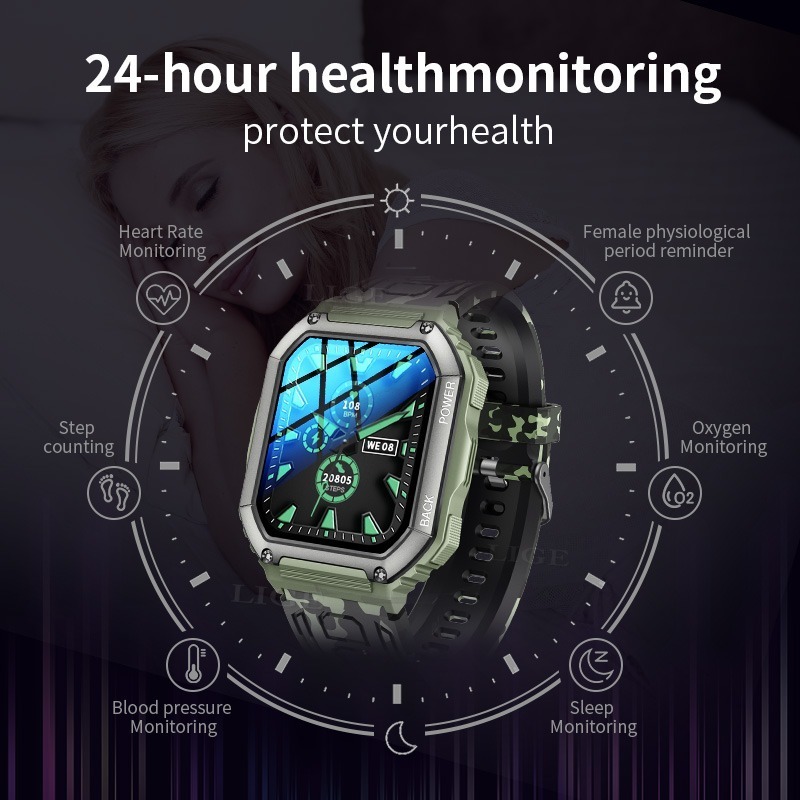 Relógio Esportivo Lige Bluetooth Call Masculino Militar Smar - Imagem 5