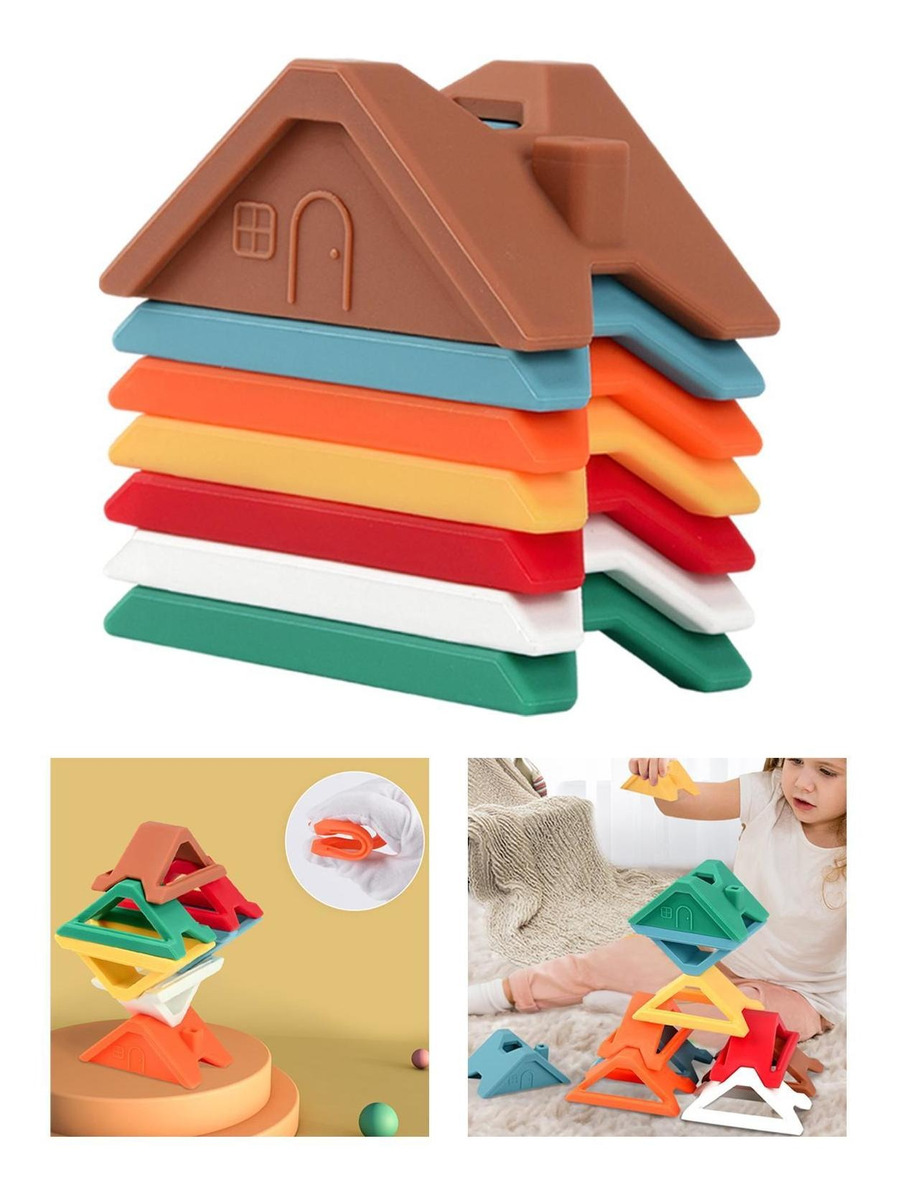 De Empilhamento De Silicone Criativos Pré-escolares Blocos - Imagem 52