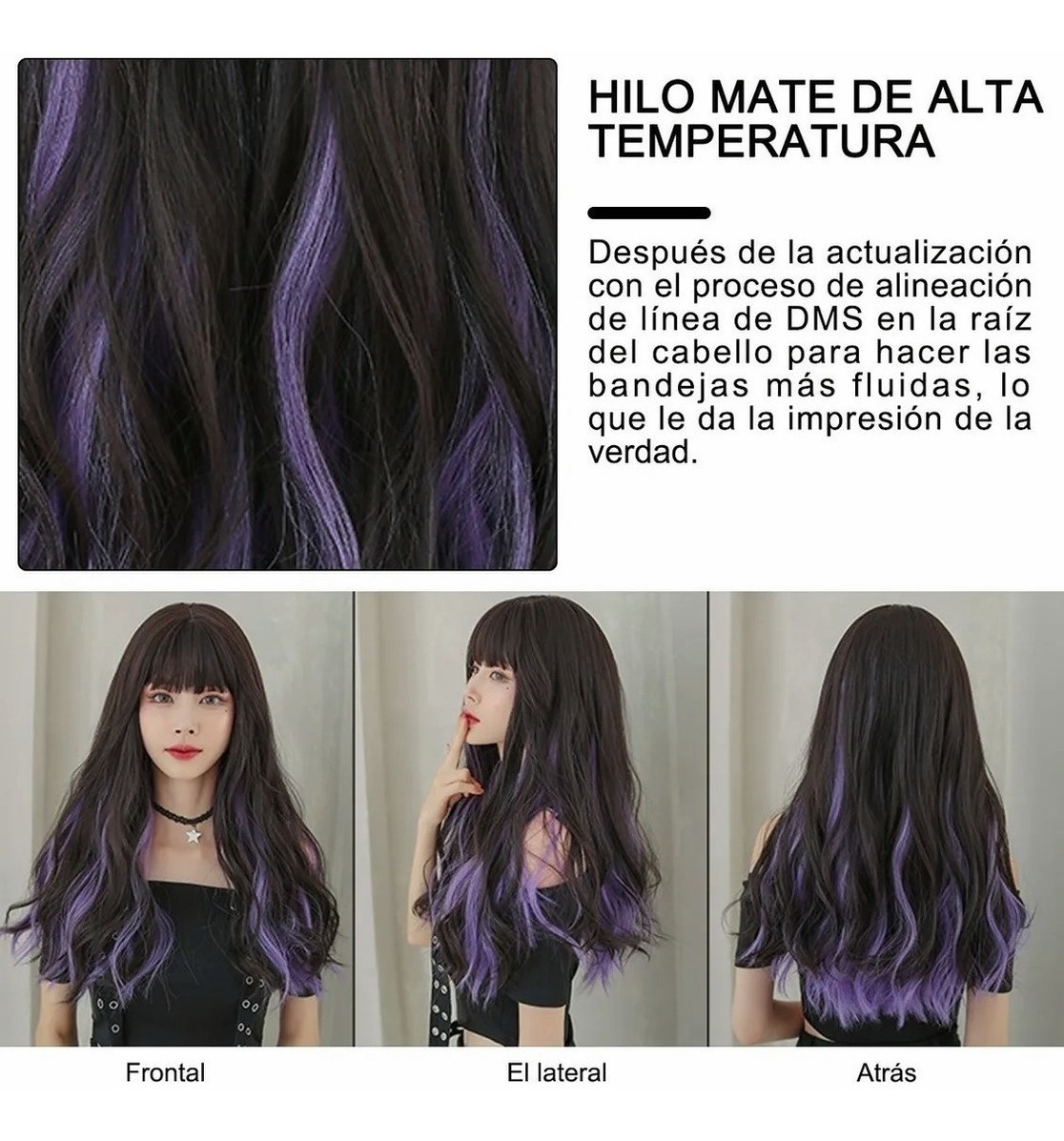 Peruca De Duas Toneladas De Cabelo Longo Cacheado Em Fibra S - Imagem 7