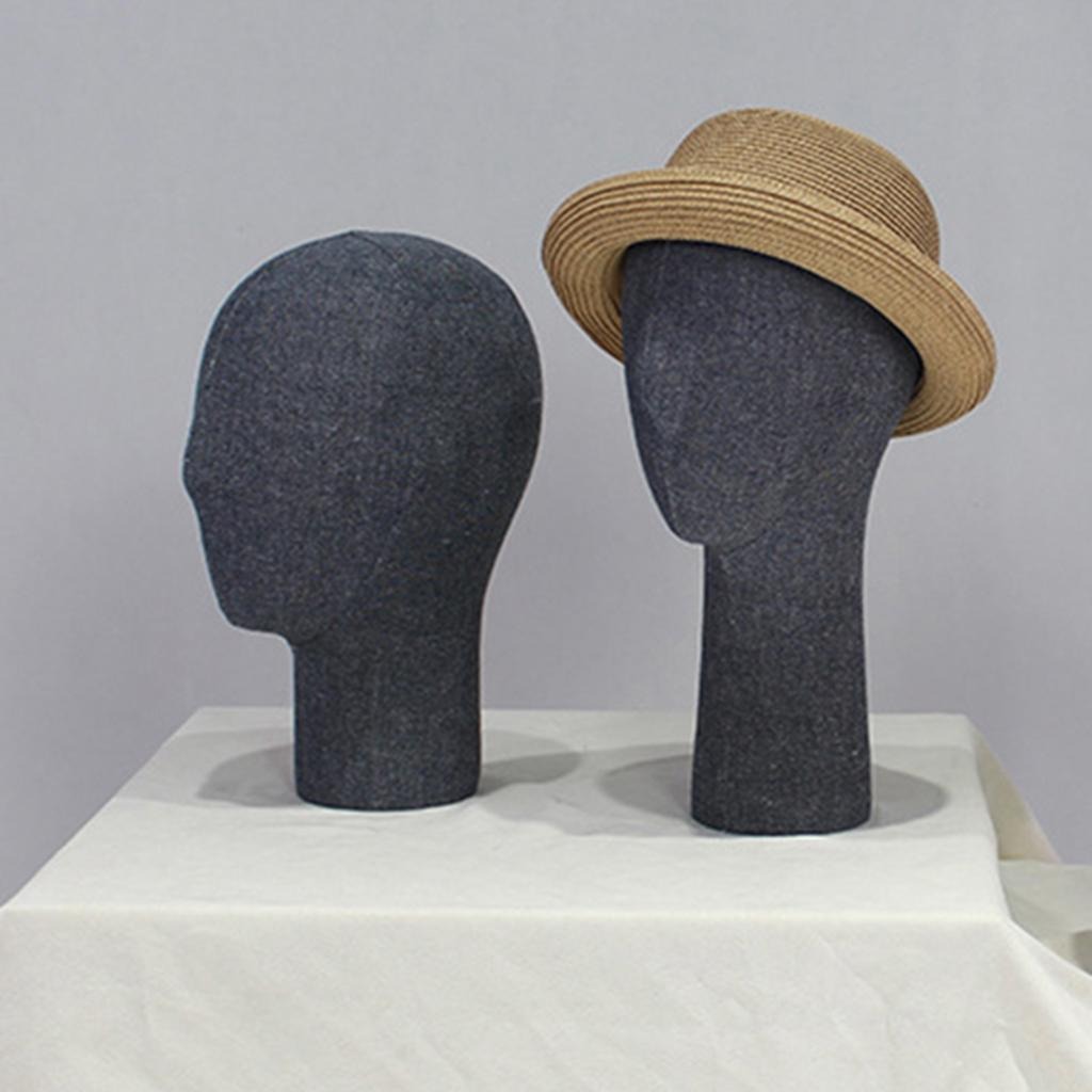 Cabeça De Peruca Com Suporte Para Fazer Feminino Azul - Imagem 6