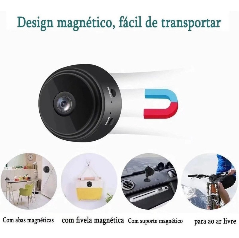 Micro Camera Espia Tempo Real Camera Wifi Externa Espiã 2pc - Imagem 6
