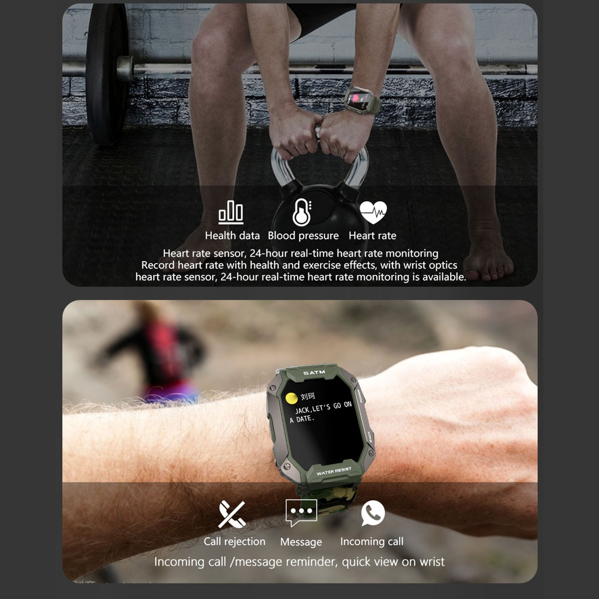 Smartwatch Robusto Para Esportes Ao Ar Livre C20 1,72 280* - Imagem 18