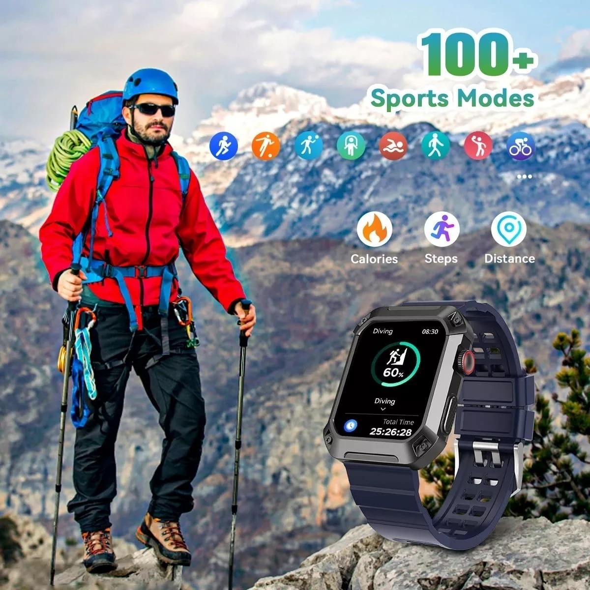 Smartwatch Militar Masculino (atender/ligar) - Imagem 11