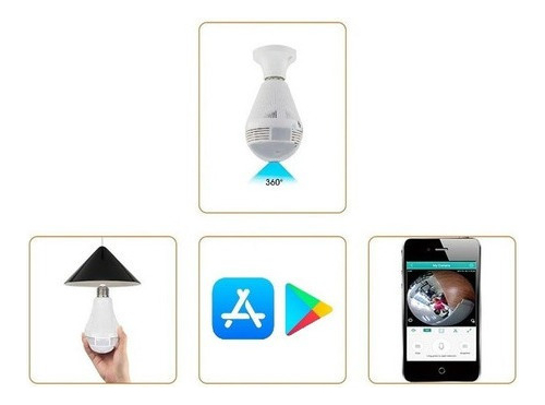 Lâmpada Espiã Câmera Ip 360° Hd Led Wifi Icsee - Imagem 2