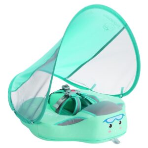 Bóia De Bebê Não Inflável Com Dossel Infantil Swimming Green