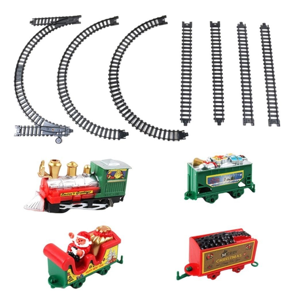 11 Tracks Trem Xmas Pcs Elétrica Ajuste Com Carro De Santa - Imagem 2