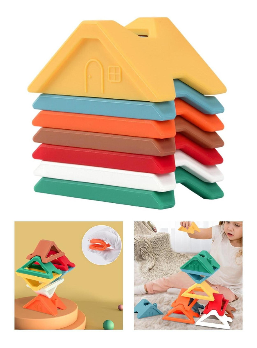 De Empilhamento De Silicone Criativos Pré-escolares Blocos - Imagem 16