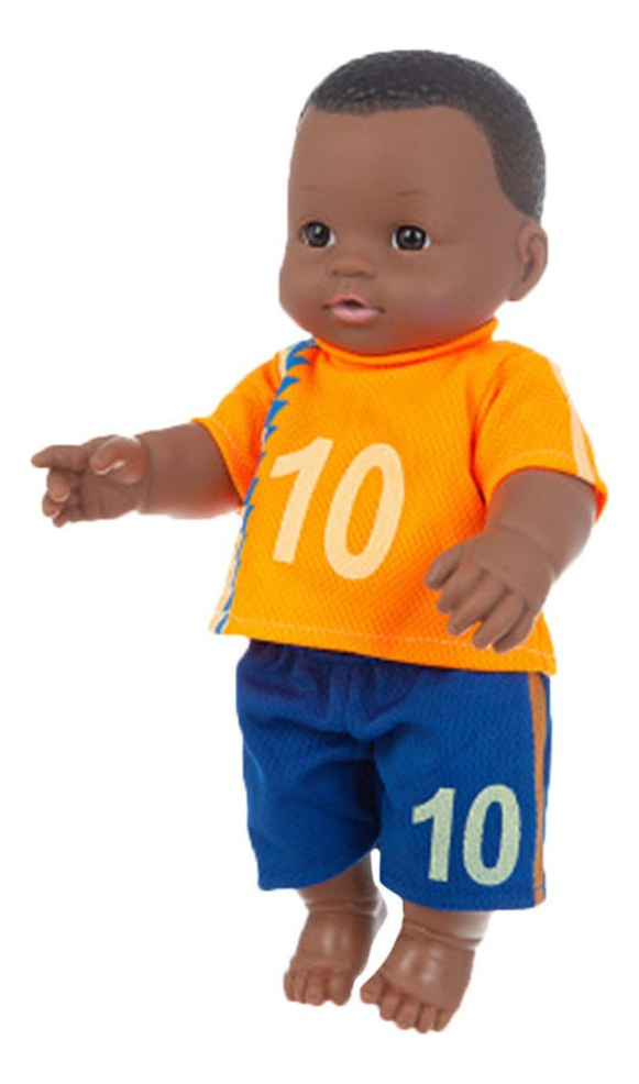 E Preto Africano Preto Bebê Fofo Preto Careca 30cm Vinil B 5 - Imagem 3