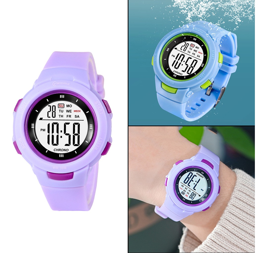 Meninos Girls Digital Watch Electro Impermeável Ao Ar Livre - Imagem 21