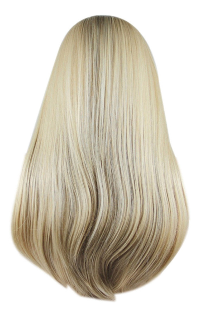 Peruca Frontal Feminina, Loira, Longa, Ondulada, Peruca Comp