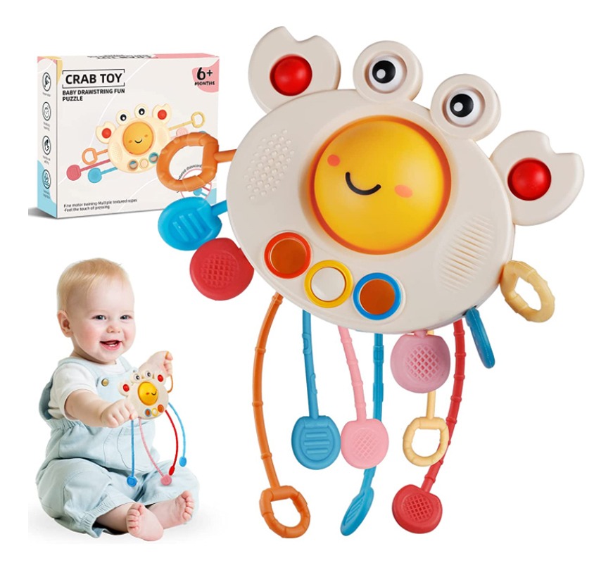 Brinquedos Sensoriais Para Bebês, Brinquedo De Silicone Pull