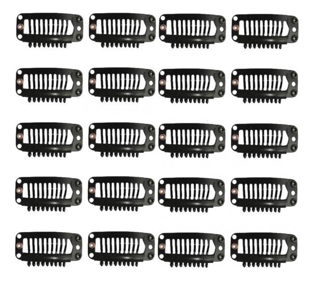 20 Pçs Extensão Do Clipes Snap Peruca Médio Clip Em 32mm