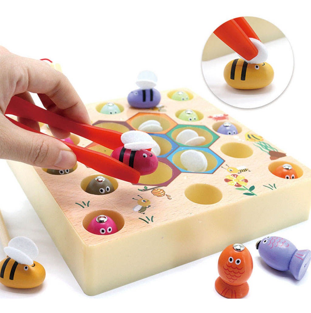 Montessori De Madeira Braçadeira De Pesca Jogar Jogamento - Imagem 11