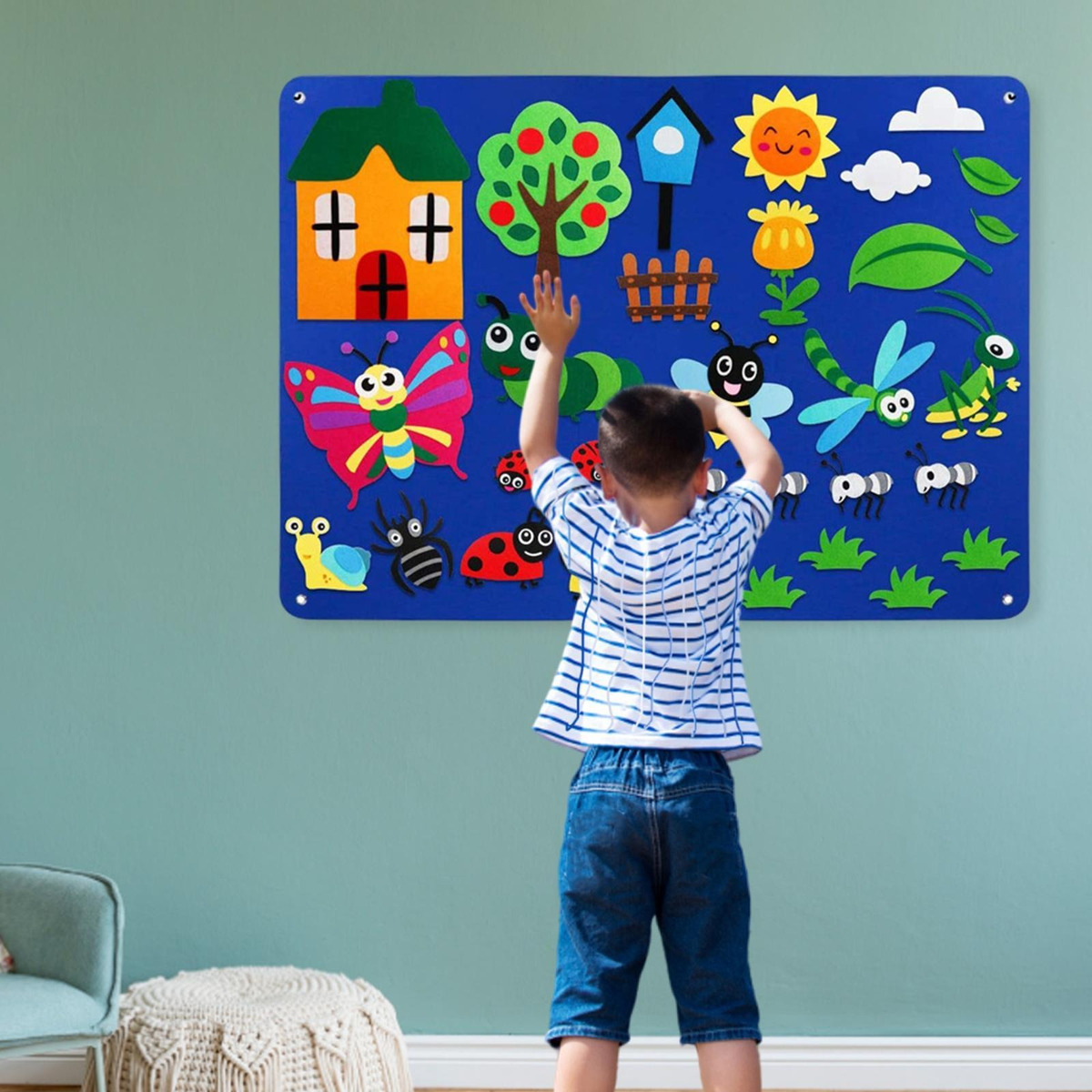 De Tabuleiro De Feltro Montessori Diy Tabuleiros De Feltro - Imagem 15
