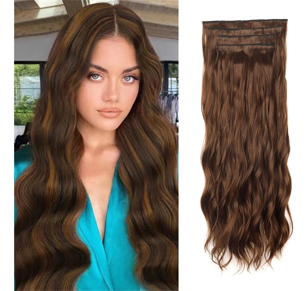 Peruca Feminina, Cabelo Comprido Encaracolado, Ondulado De Á - Imagem 28