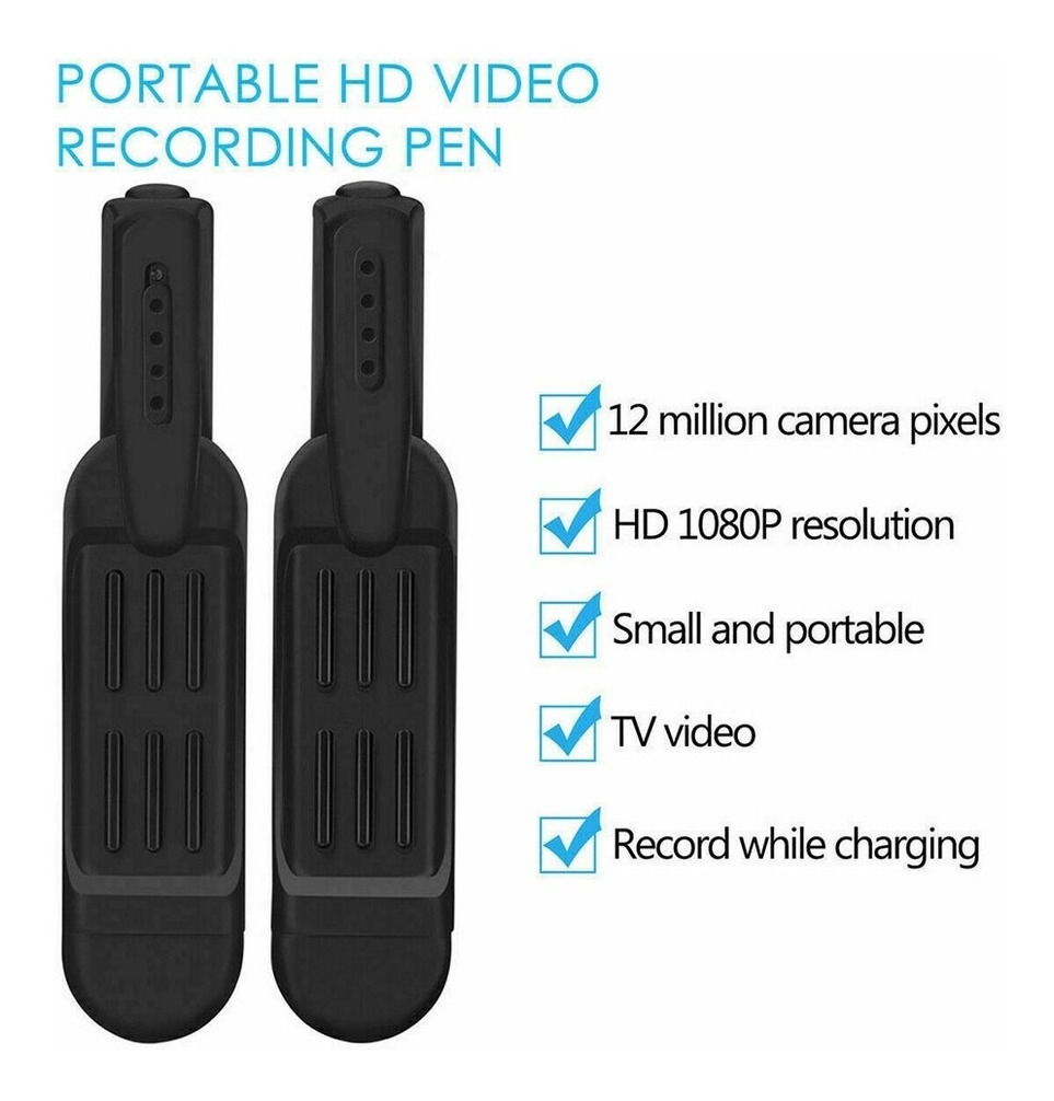 Mini Spy Hidden Pocket Clip Pen Gravador De Vídeo - Imagem 2