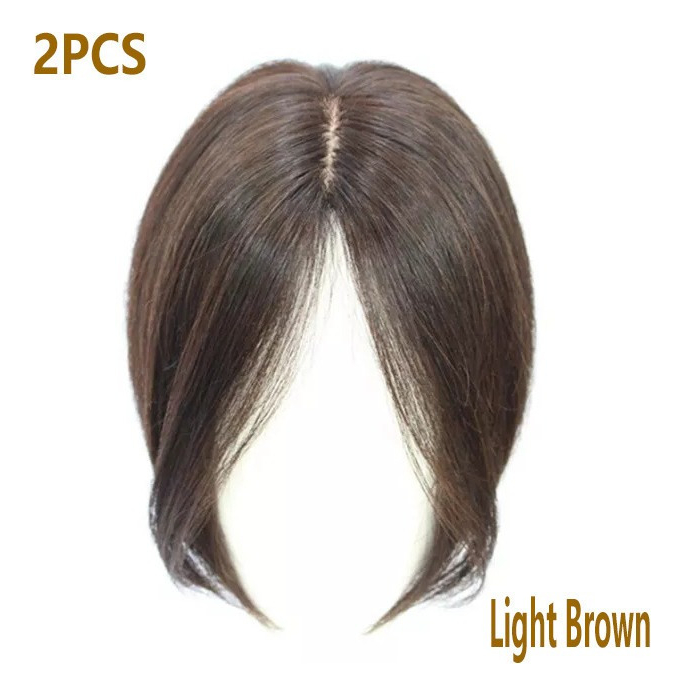 Peruca 2aplique Cabelo Humano Topper Frontal Cast Escuro Fra - Imagem 3