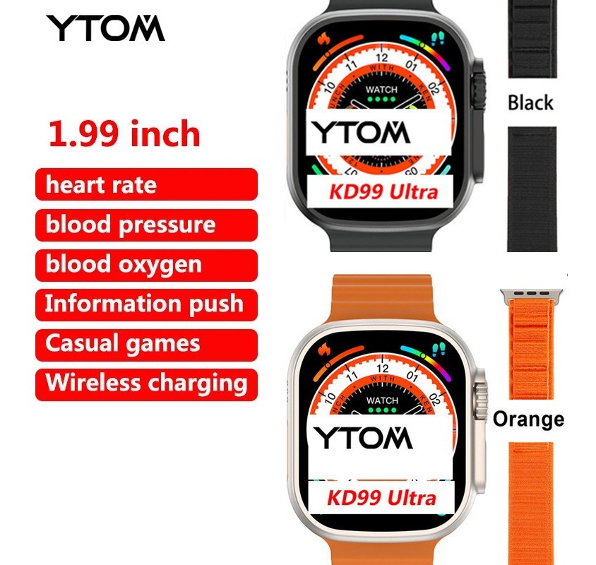 2 Peças De Relógio Kd99 Ultra Smart Série 8 Smartwatch Bt Ca - Imagem 11
