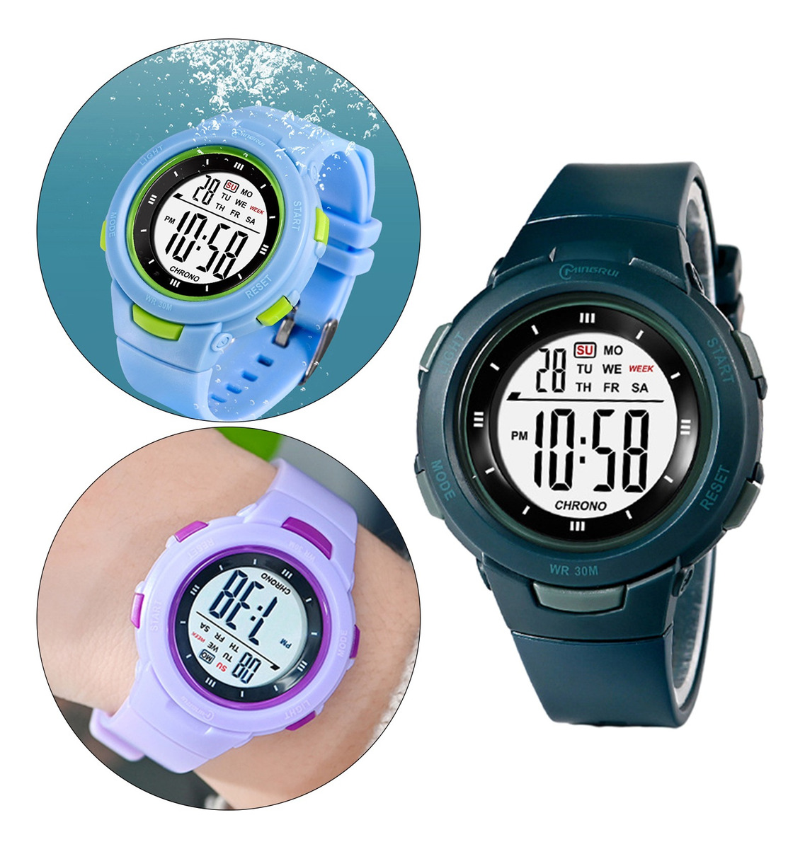 Meninos Girls Digital Watch Electro Impermeável Ao Ar Livre - Imagem 67