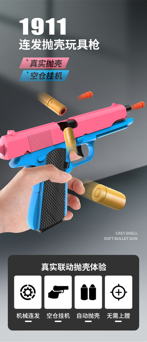 Repetindo A Arma De Brinquedo Infantil Colt Com Alvo - Imagem 4
