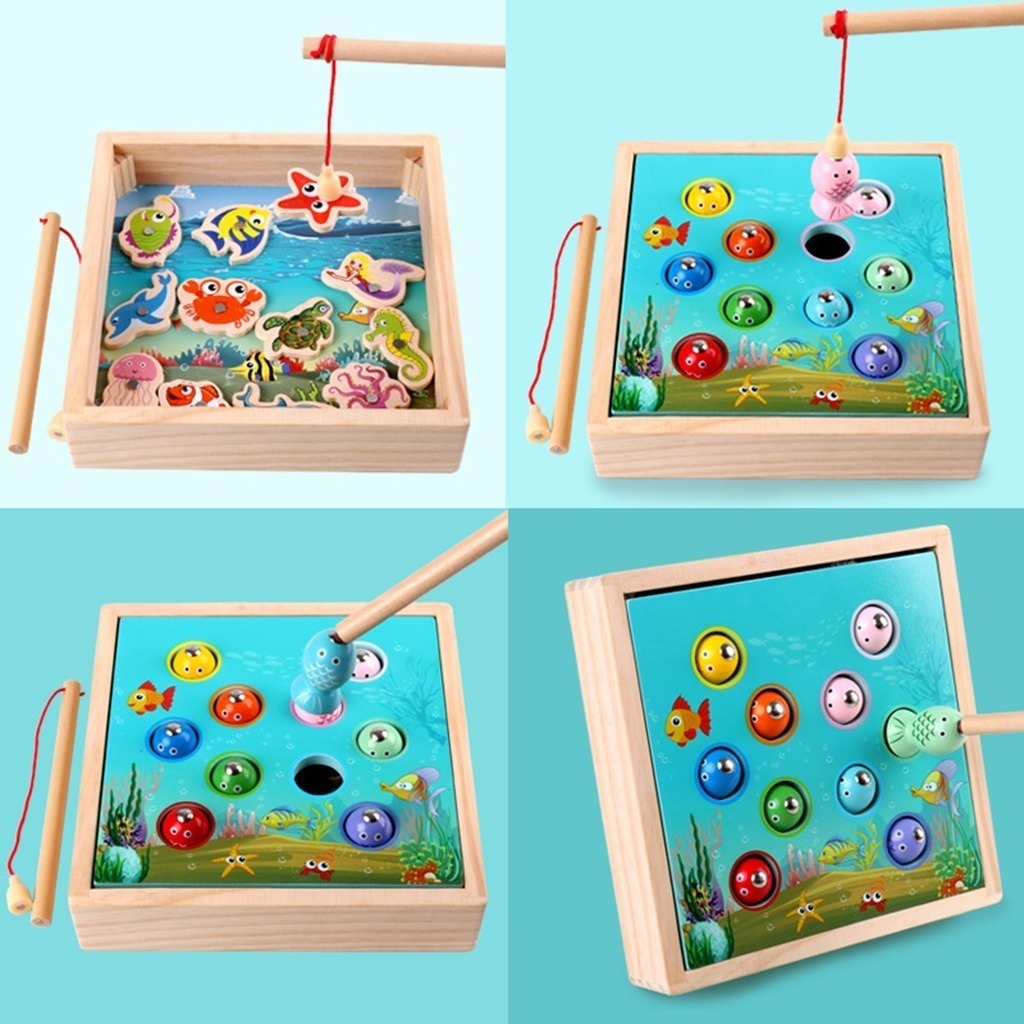 Brinquedo De Madeira Para Jogos De Pesca Brinquedos - Imagem 10