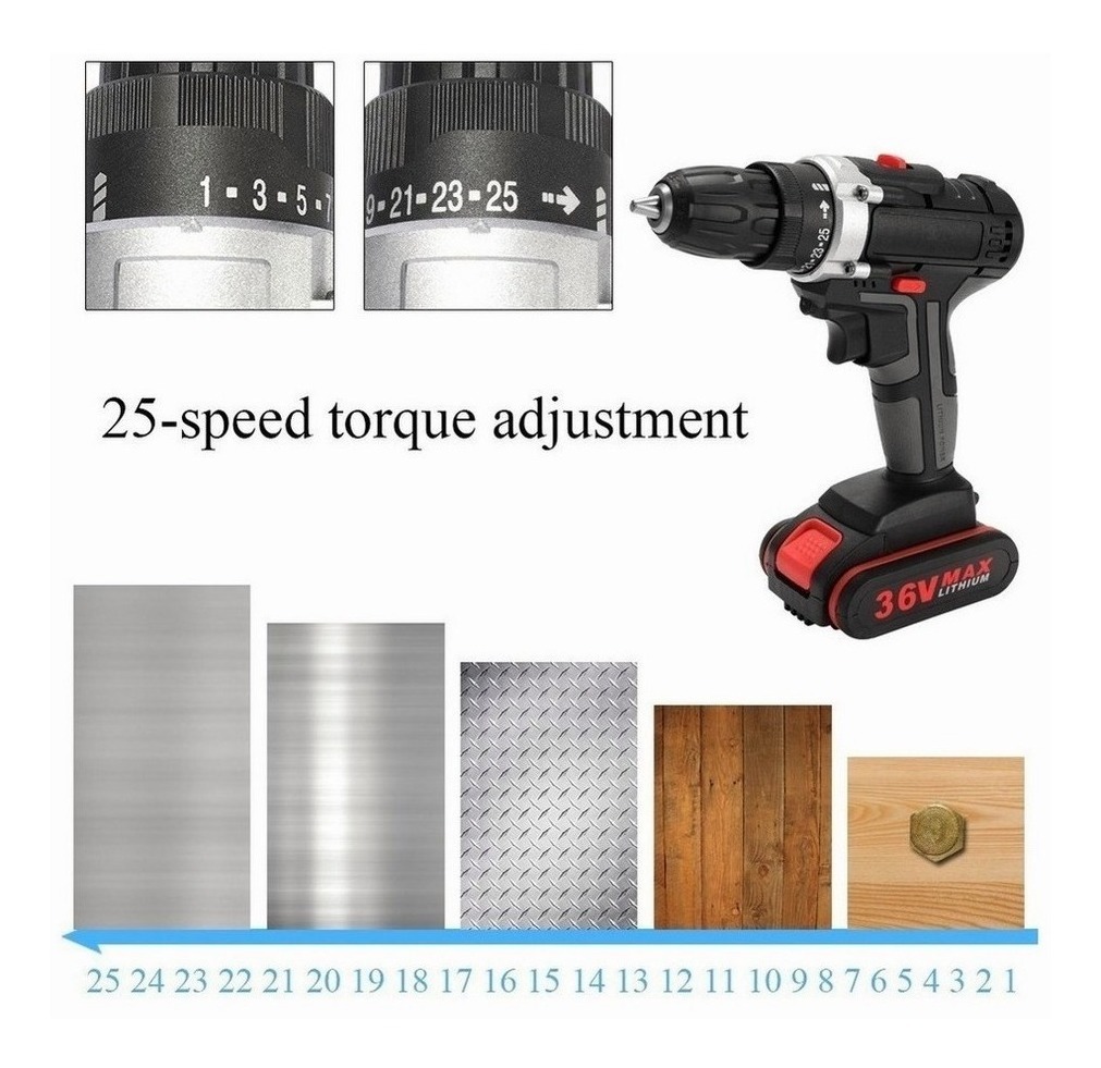 Furadeiras Parafusadeira Vonder 36v2 Baterias - Imagem 3