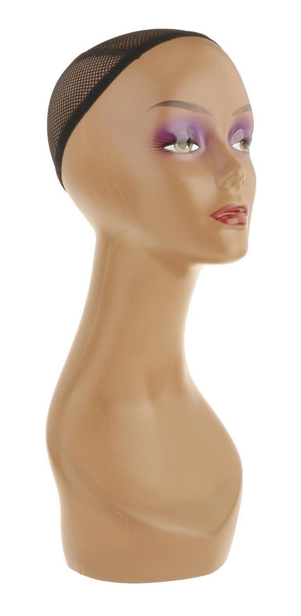 Bust Peruca Cabeça Stand Modelo Chapéus Costura Preta