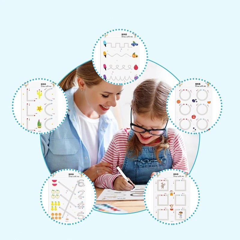 Conjunto De Cadernos Reutilizáveis Para Crianças Montessori - Imagem 7