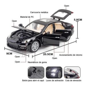 Porsche Panamera Miniaturas Carro De Metal Com Luzes E Filho