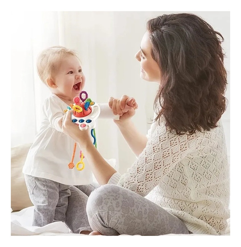 Brinquedo Sensorial De Bebê 4 Em 1 Com Cordão - Imagem 4