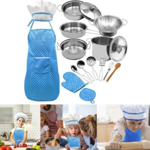 Kit De Brinquedos De Cozinha Infantil De Aço Inoxidável 18pc