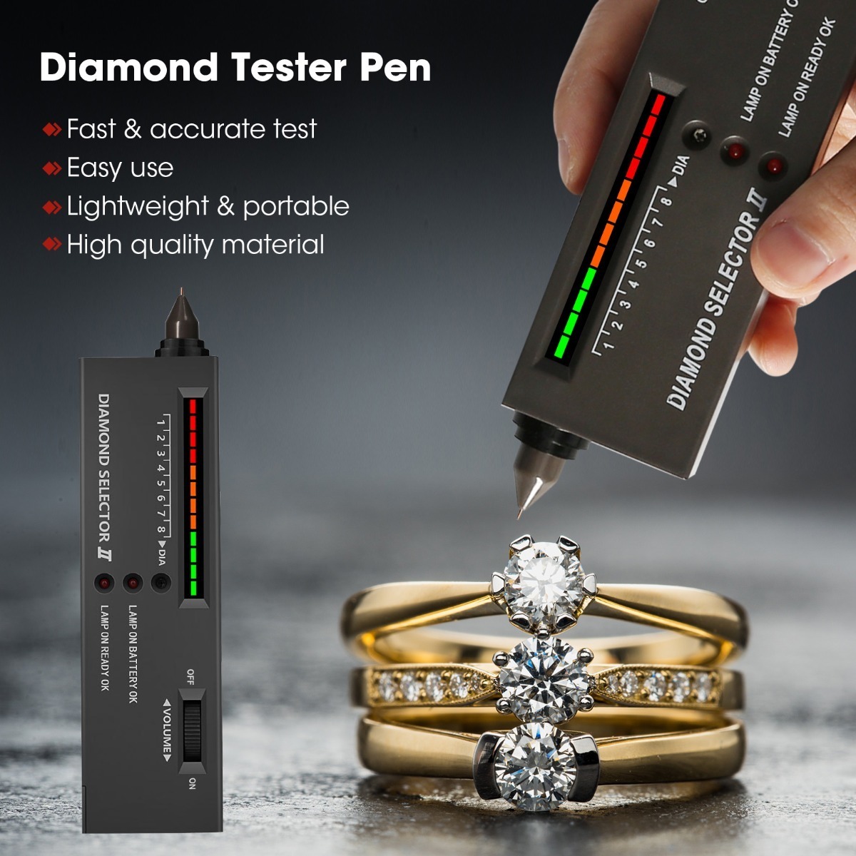 Diamond Tester Pen Detector Seletor De Diamante De Alta Prec - Imagem 6