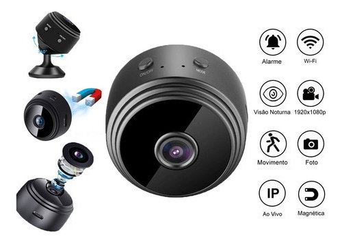 Mini Câmera Espião Wifi Escondido Sensor Ip Noite 1080p - Imagem 2