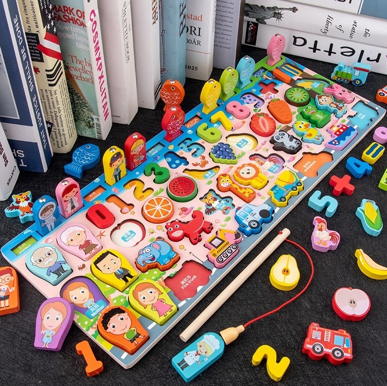 Puzzle De Madeira Para Crianças Montessori Classificação Mat - Imagem 2