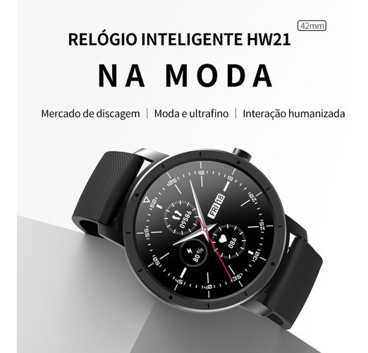 Relógio Smartwatch Redondo Hw21 Com Discagem Astronauta - Imagem 3