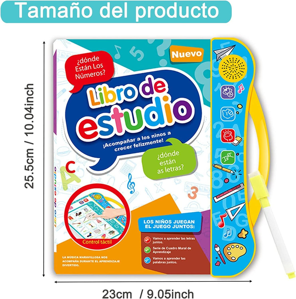 Aprendizagem Básica Com Livro Som Para Crianças Em Espanhol - Imagem 2